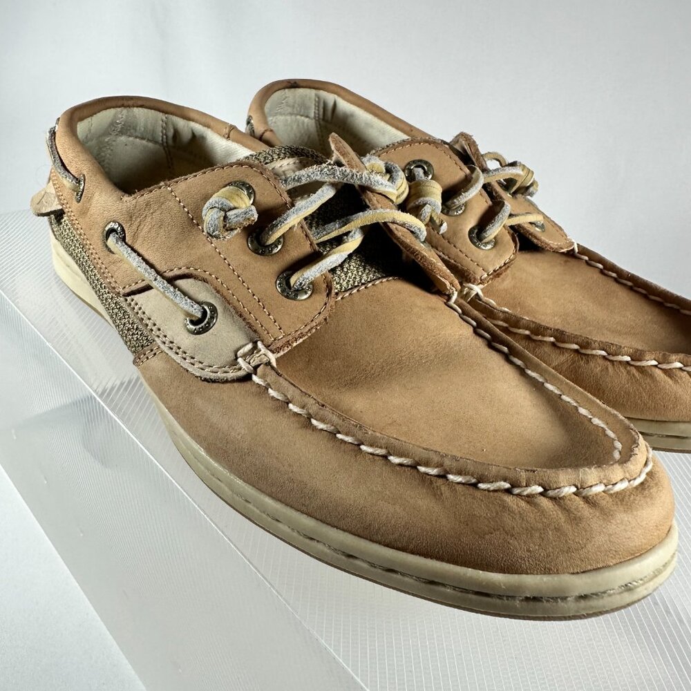 Sperry Women's Songfish Boat Shoe STS95588 Linen Oat Size Women's 8.5 (EU 39.5)